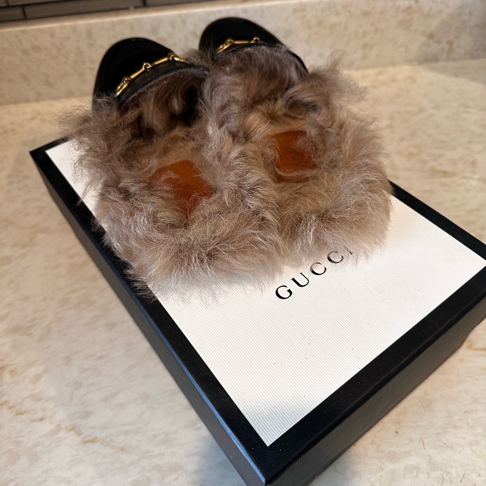 Gucci Princetown Fur-lined Mules (Pristine Condition)